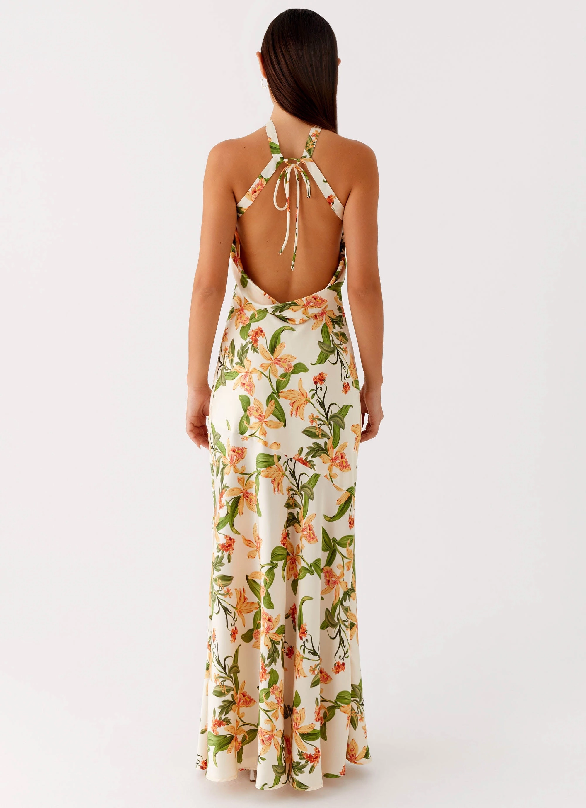 Daytime Mood Damali Satin Maxi Dress - Floral Print