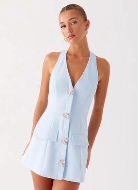 Night Vibes Jeanie Mini Dress - Blue