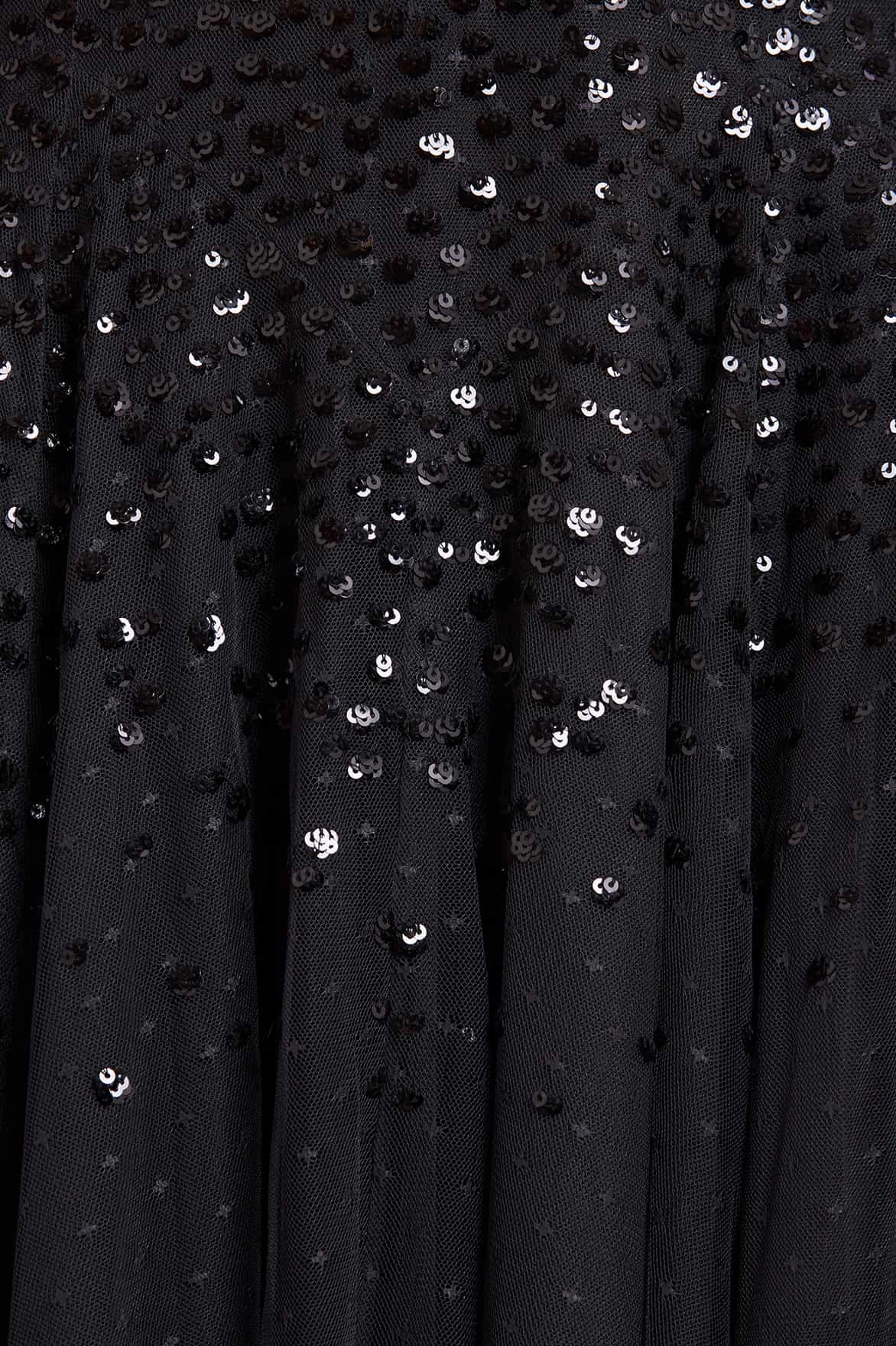 Dappled Sequin Draped Off-Shoulder Midaxi Dress Smooth Curve