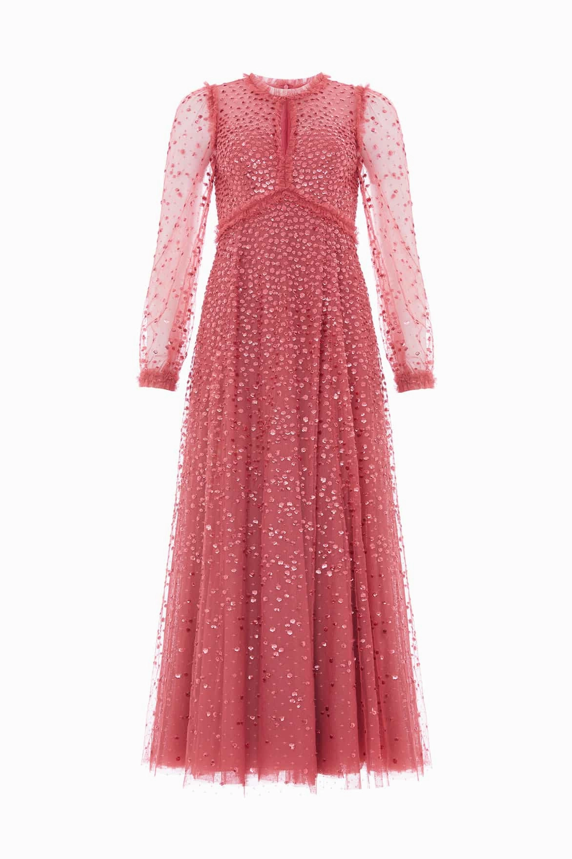 Dappled Sequin Long Sleeve Ankle Gown sophisticated appearance Ethically-Made