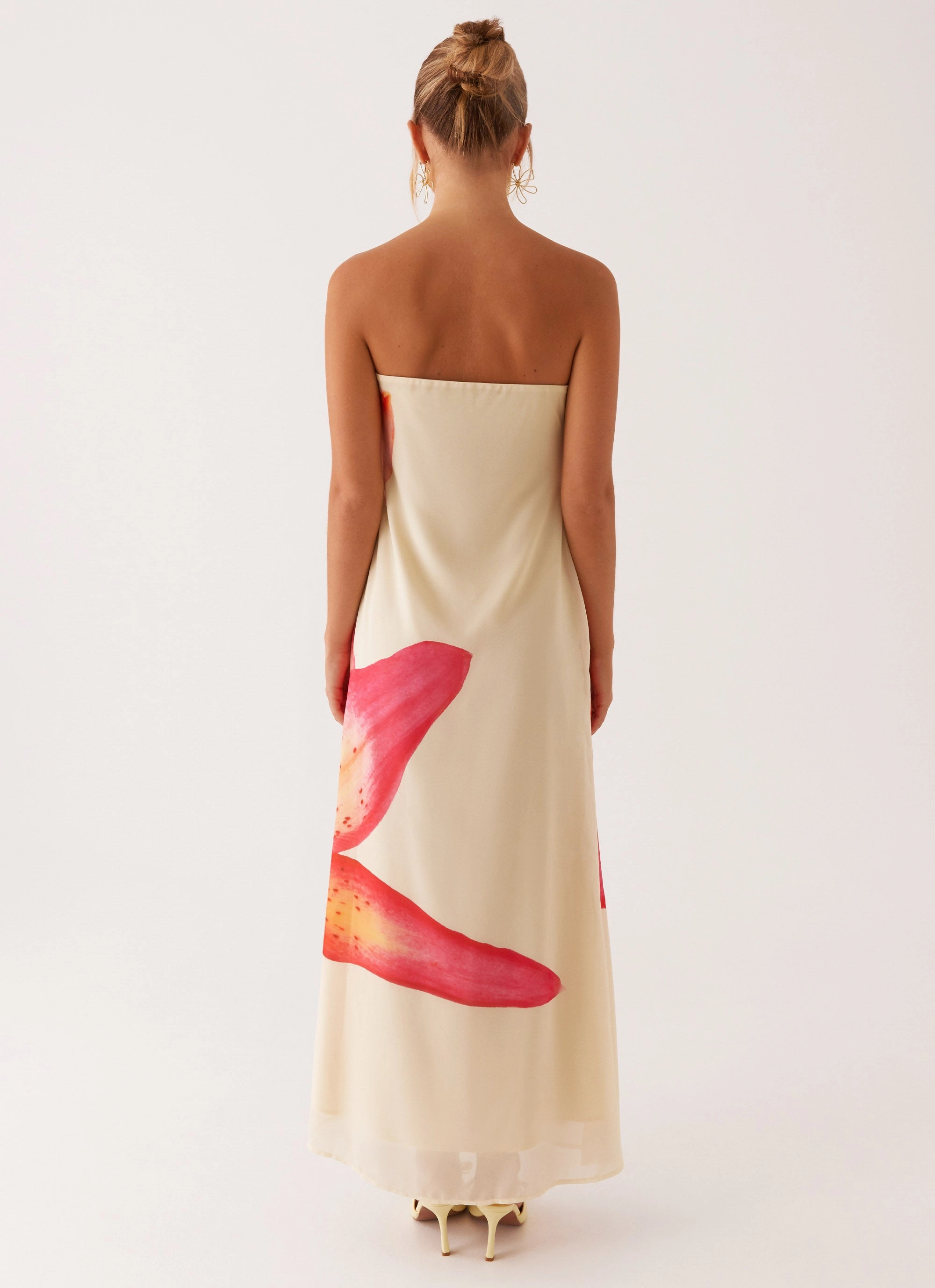 Evening Motion Layered-Sleeve Darcy Maxi Dress - Yellow Floral