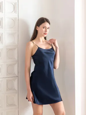 Dark Navy Silk Chemise