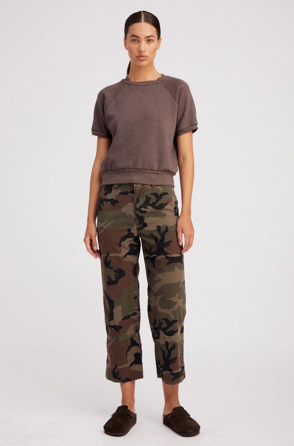 Dark Camouflage Slash Pocket Trousers Breath Fit