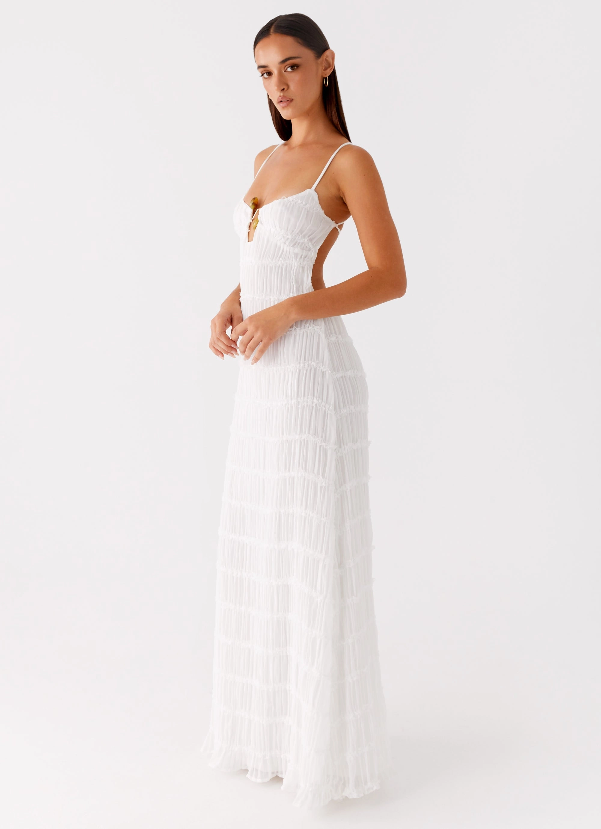 Olive Tone Darwin Maxi Dress - White