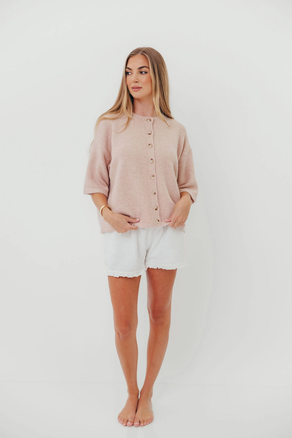Davina Button-Up Sweater in Ballet Long Sleeve Shirt QuickDryTechnology