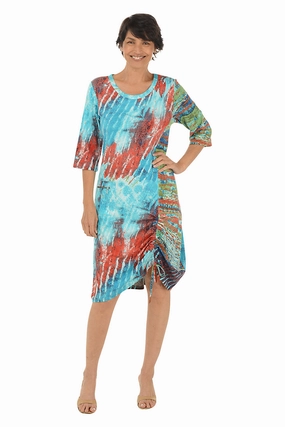 Paige Ruched Hem Dress Texture Edge Layer Safe