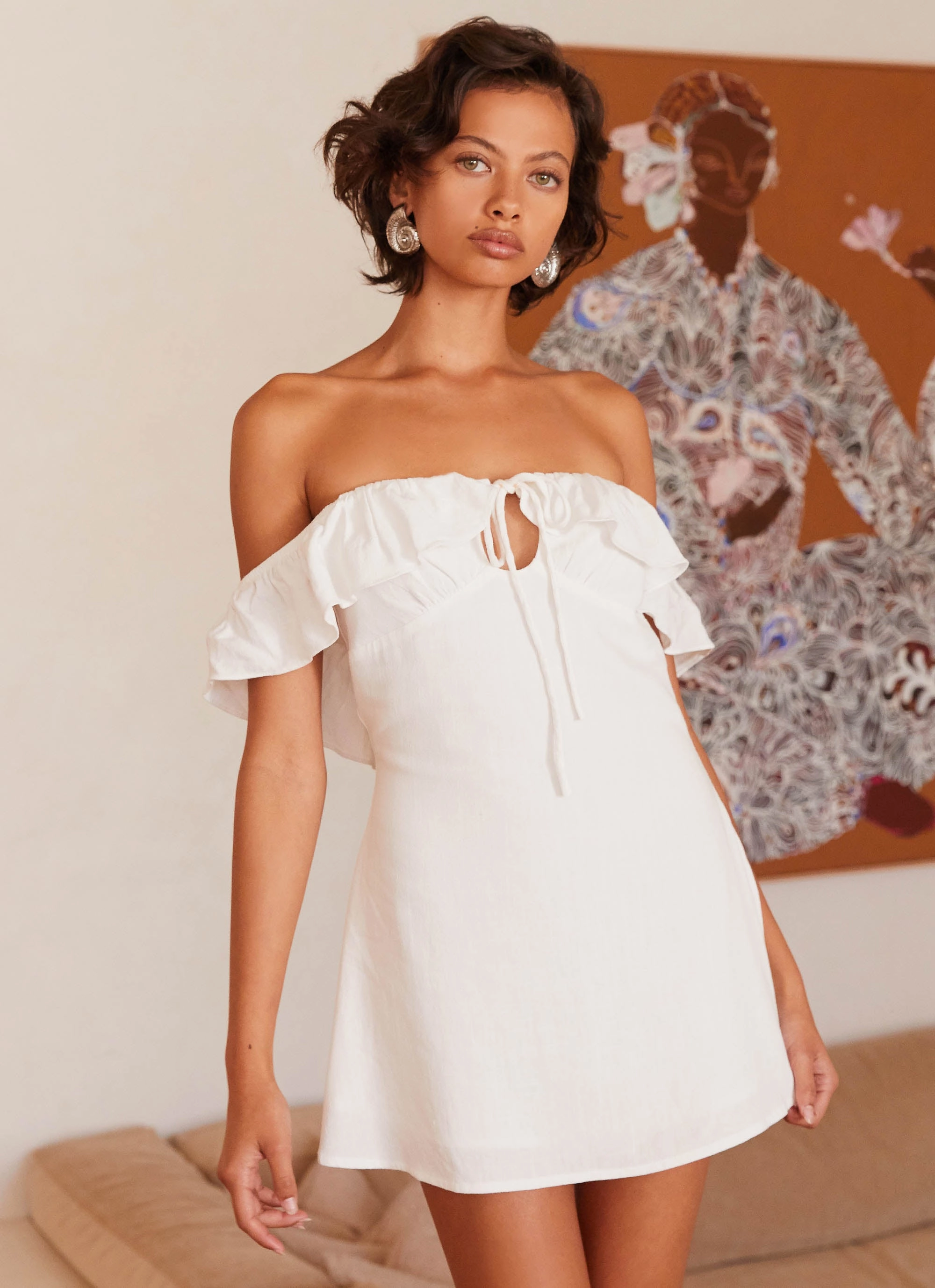 Texas Sun Linen Mini Dress - White Fit for All Seasons Sophisticated Look