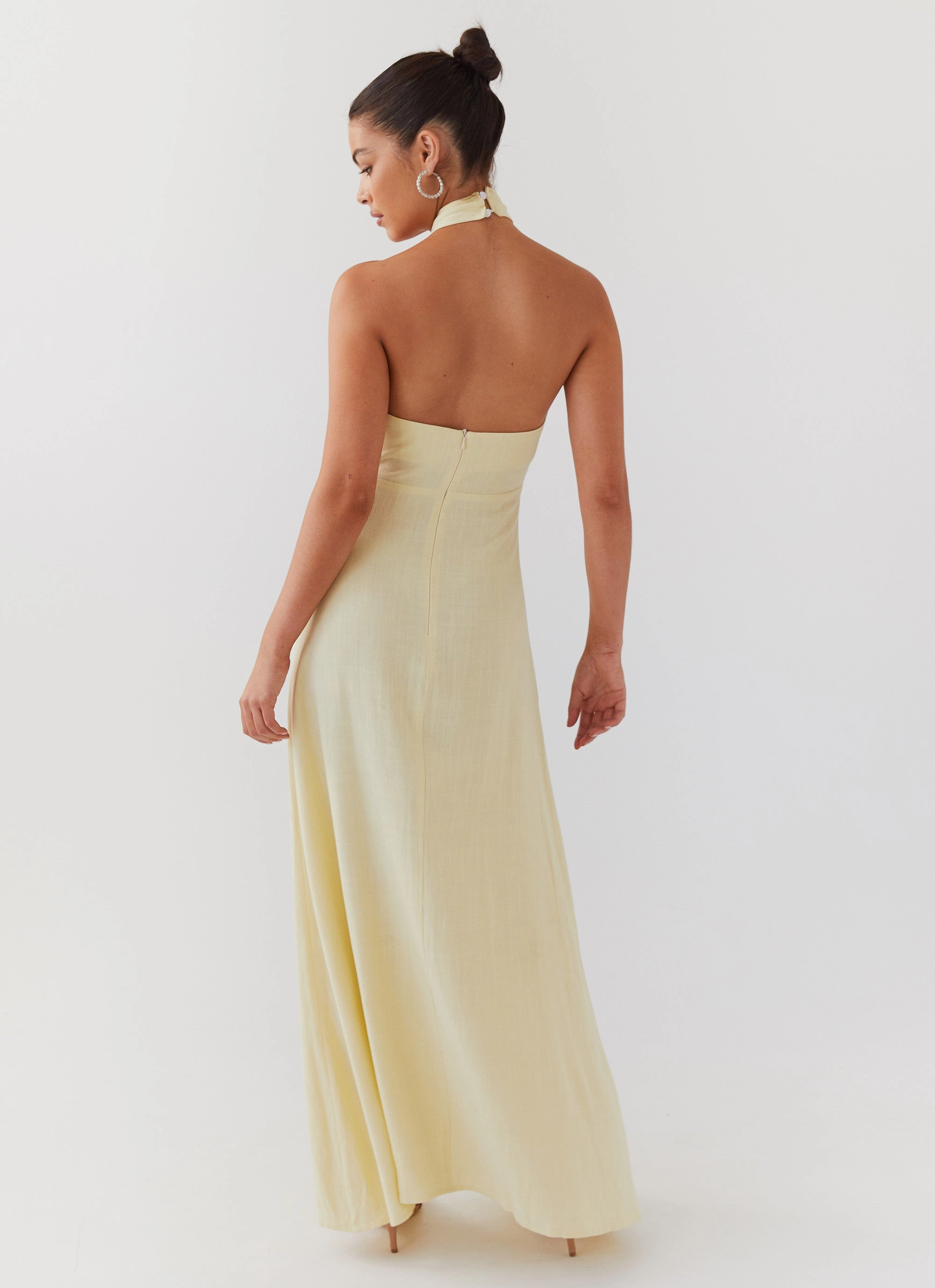 Adrienne Linen Maxi Dress - Lemon DeepPocketStyle