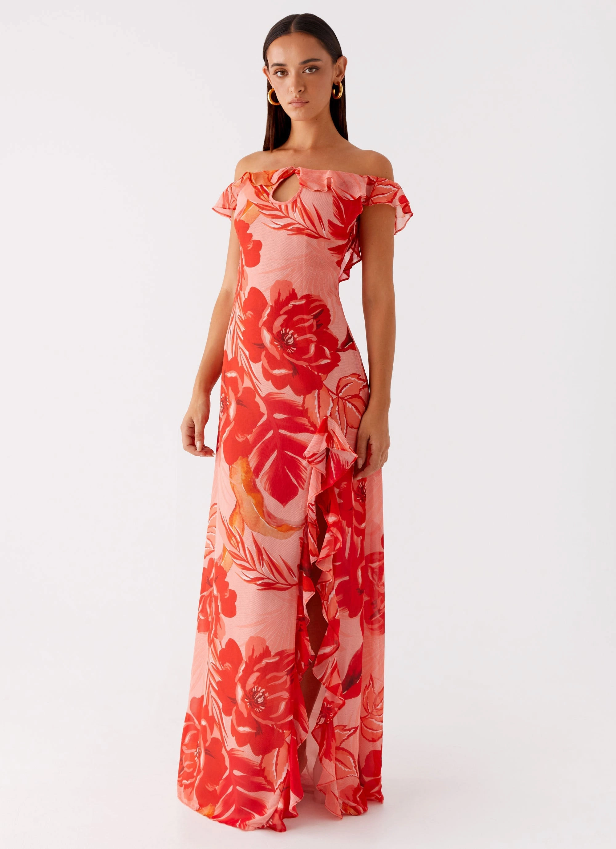 Layered Comfort Wear Cassiday Maxi Dress - Sicily Sunsets Print