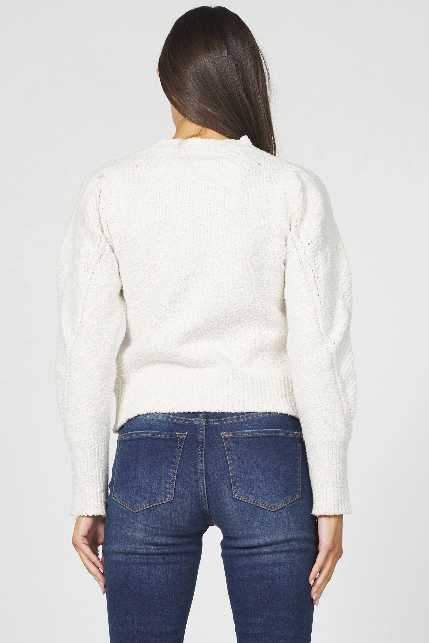 Recycled Polyester Blend Long Sleeve Polo Dear John Aliza Ivory Sweater