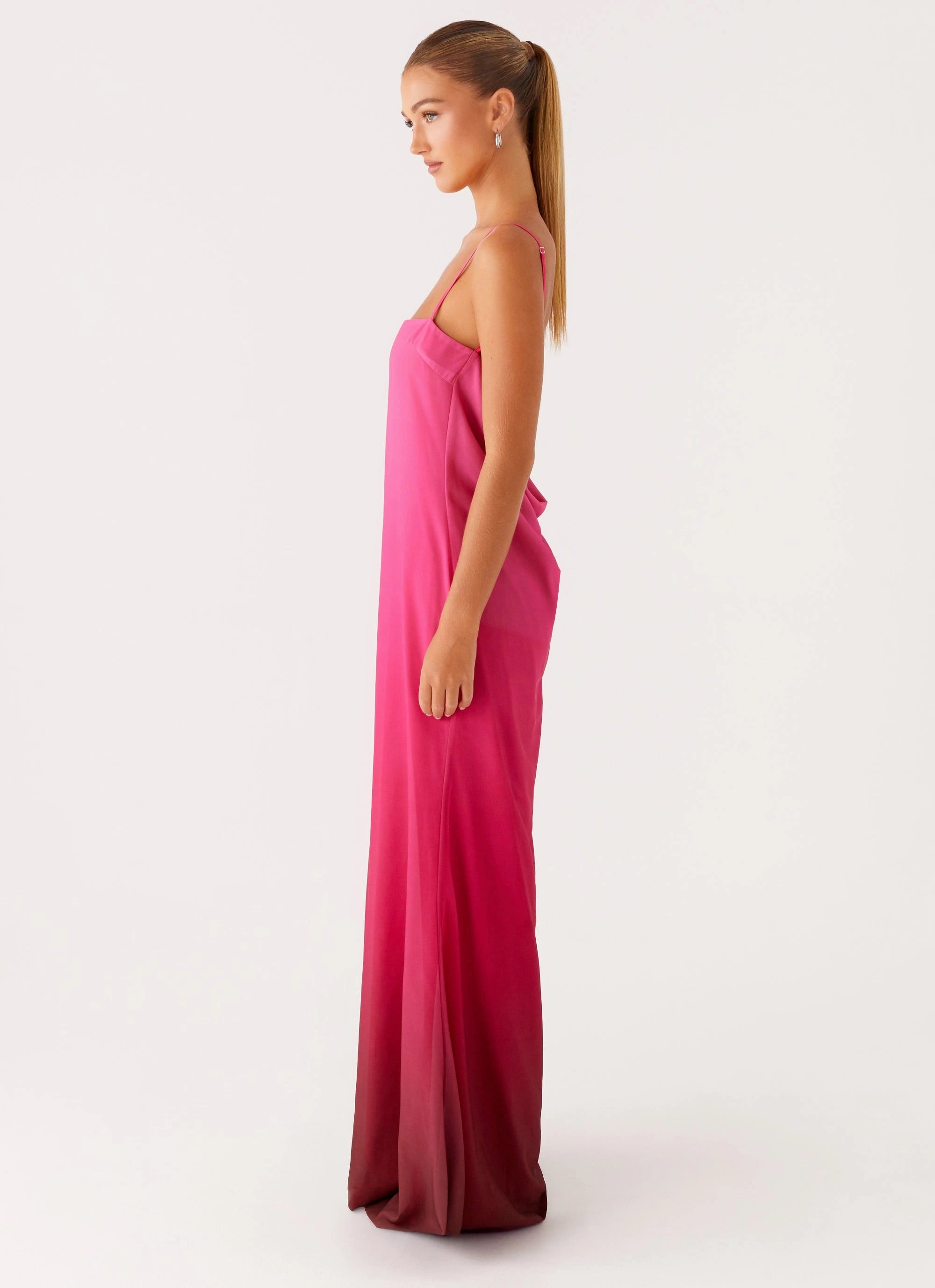Lace Ease Smart and Chic Marianne Maxi Dress - Fuchsia Gradient