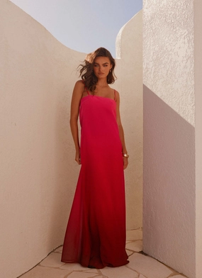 Marianne Maxi Dress - Fuchsia Gradient Soft Cut