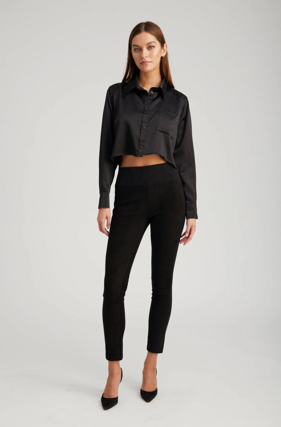 High Stretchability Chilly Comfort Black Suede Ankle