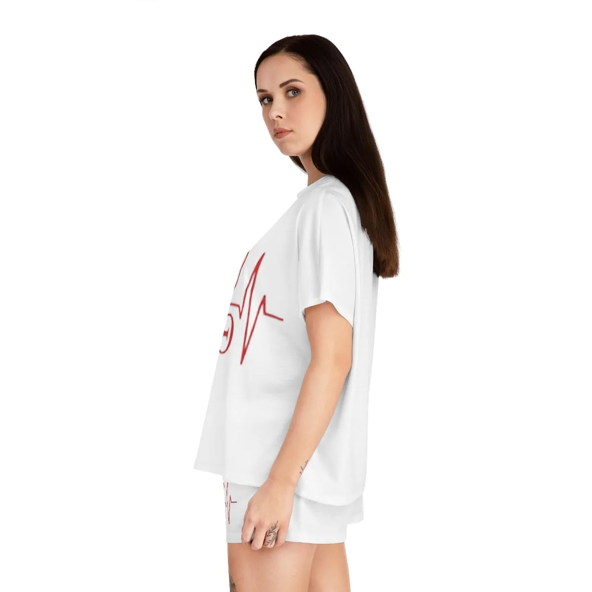 Delta Heartbeat Women's Short Pajama Set (AOP)