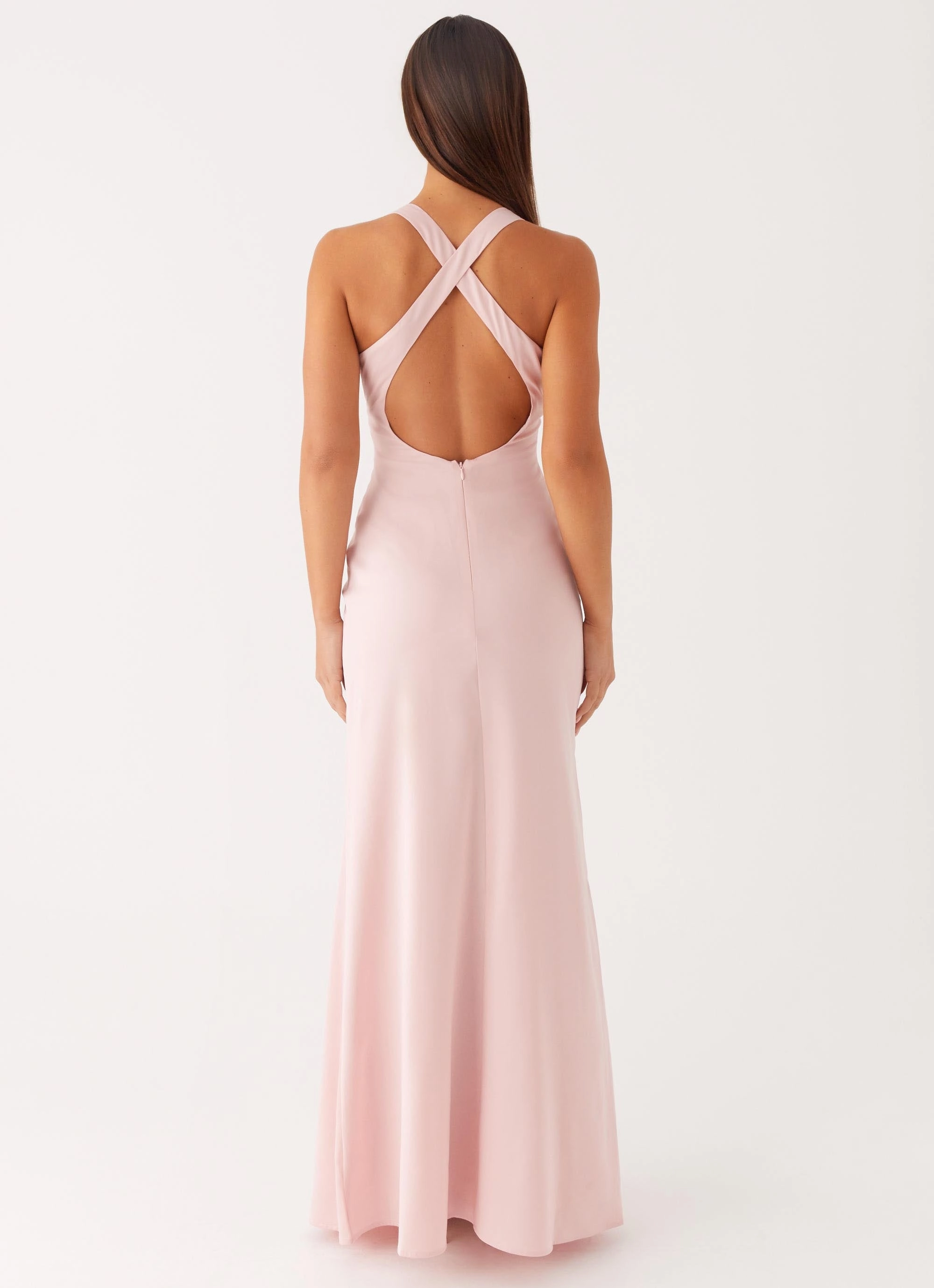 Casual Silhouette Desi Halterneck Maxi Dress - Pink