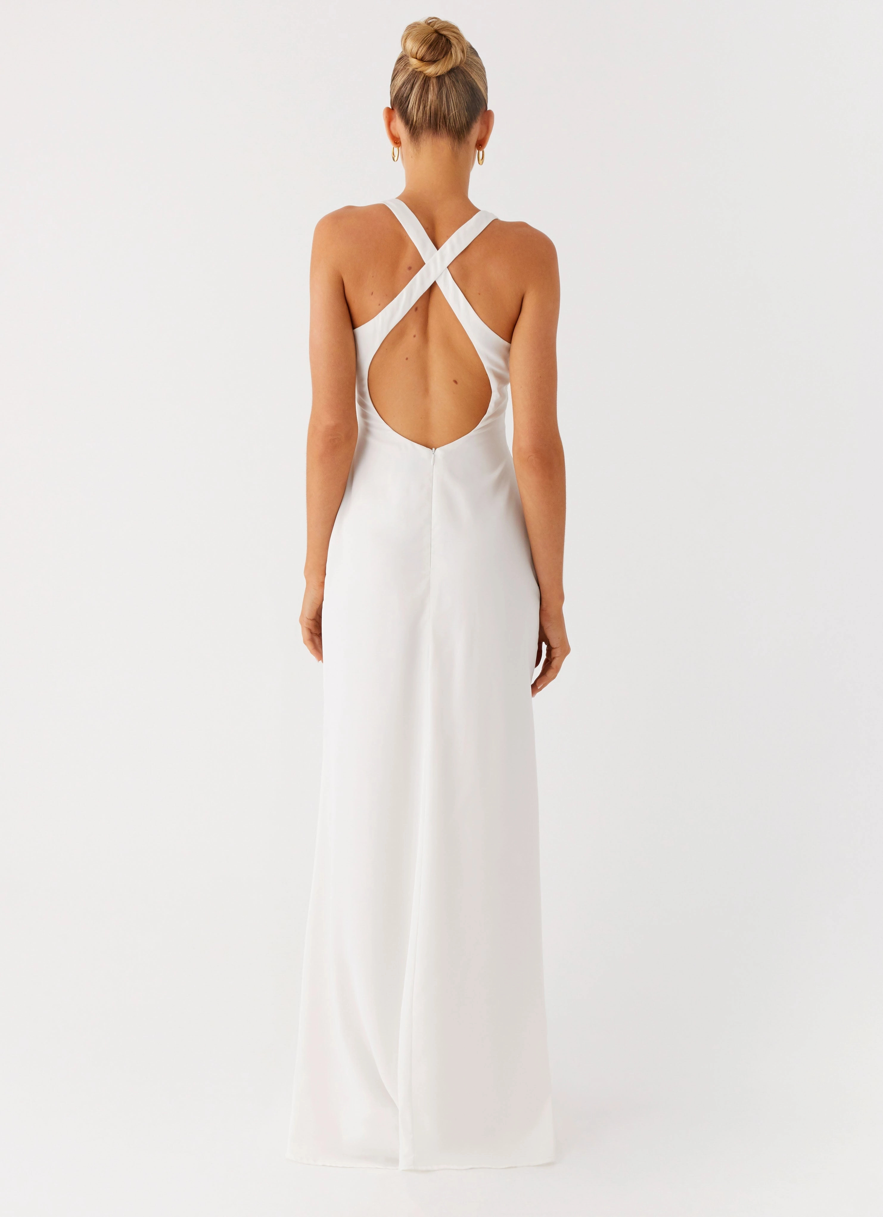 Desi Halterneck Maxi Dress - White All Season Style Day To Night