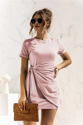 Fresh Flow DESIGN SENSE LACE UP SHORT SLEEVED DRESS_CWDSD2628