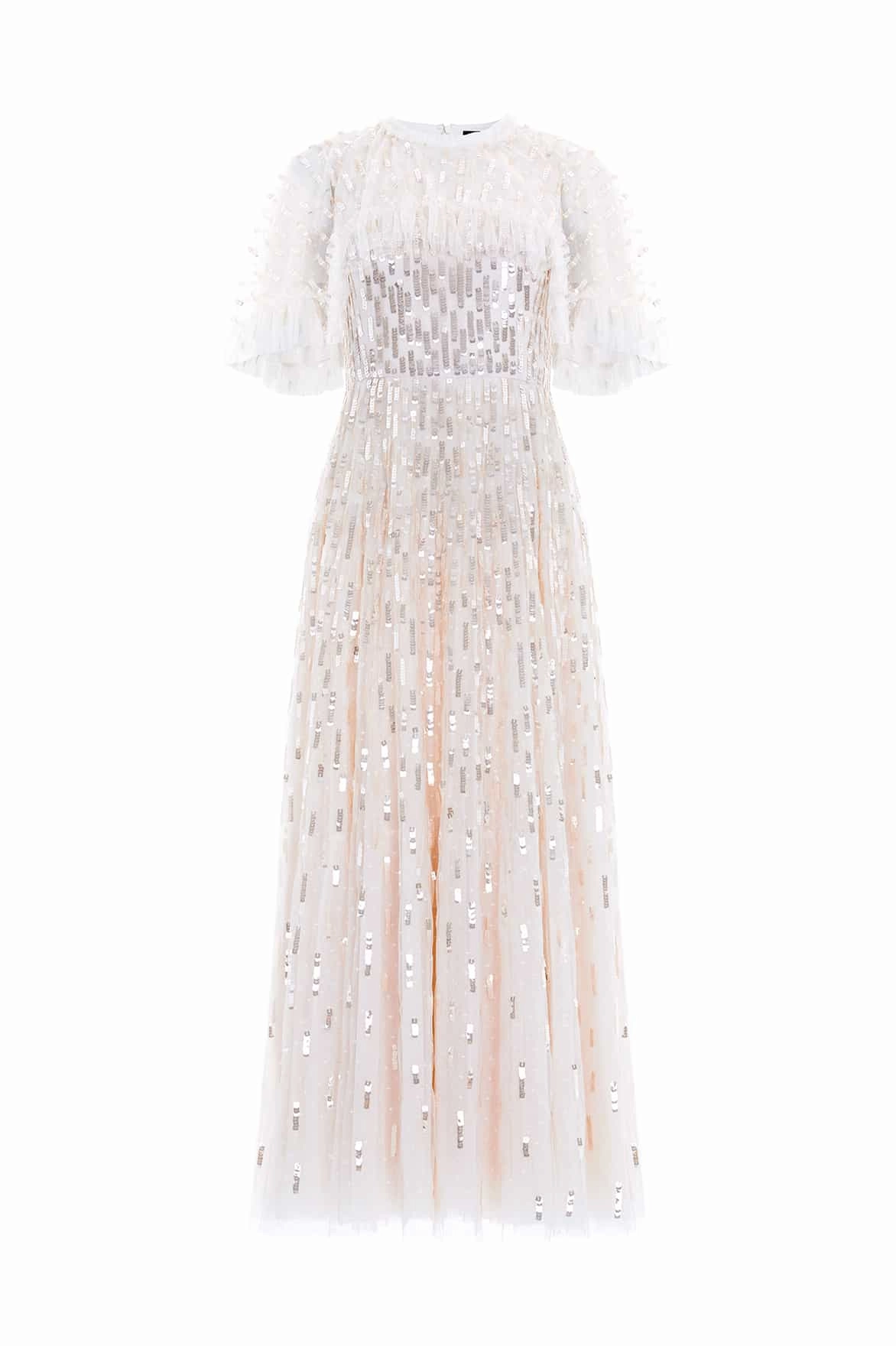 Sequin Dash Cape Ankle Gown Dreamy Layers