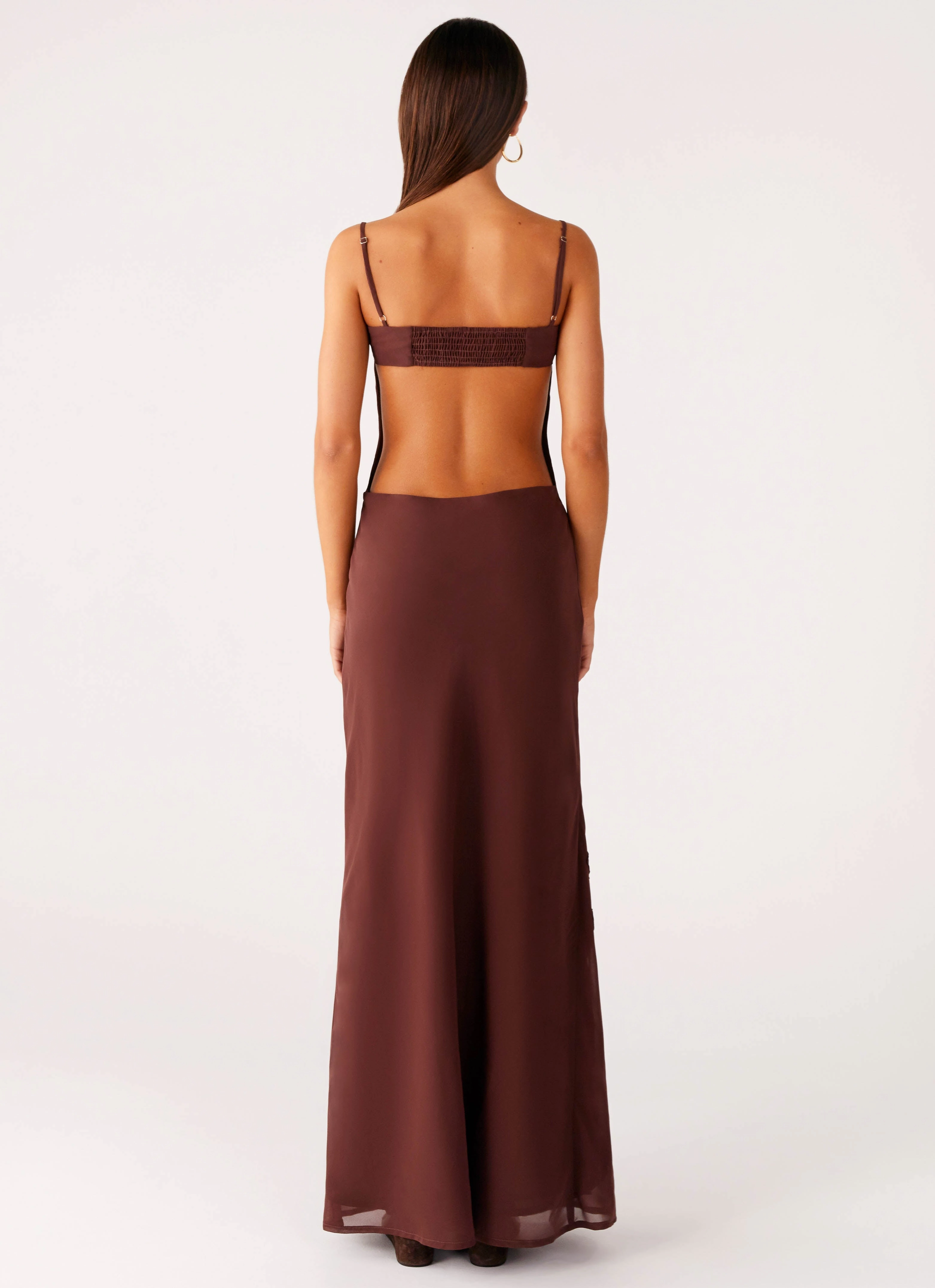Bayla Beaded Flower Maxi Dress - Chocolate Timeless Comfort Wear
