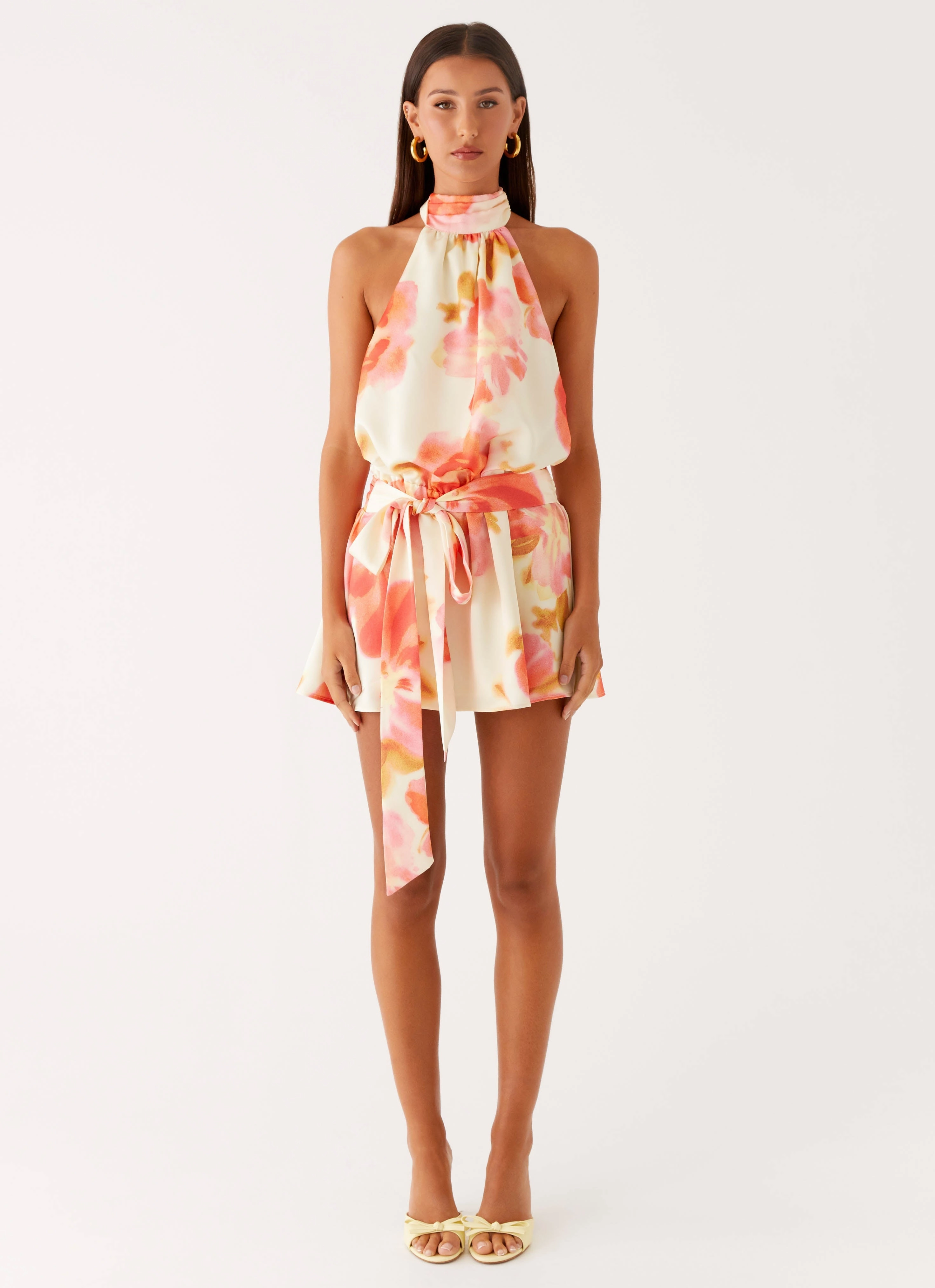 Cool Season Diablo Backless Mini Dress - Mimosa Blossom