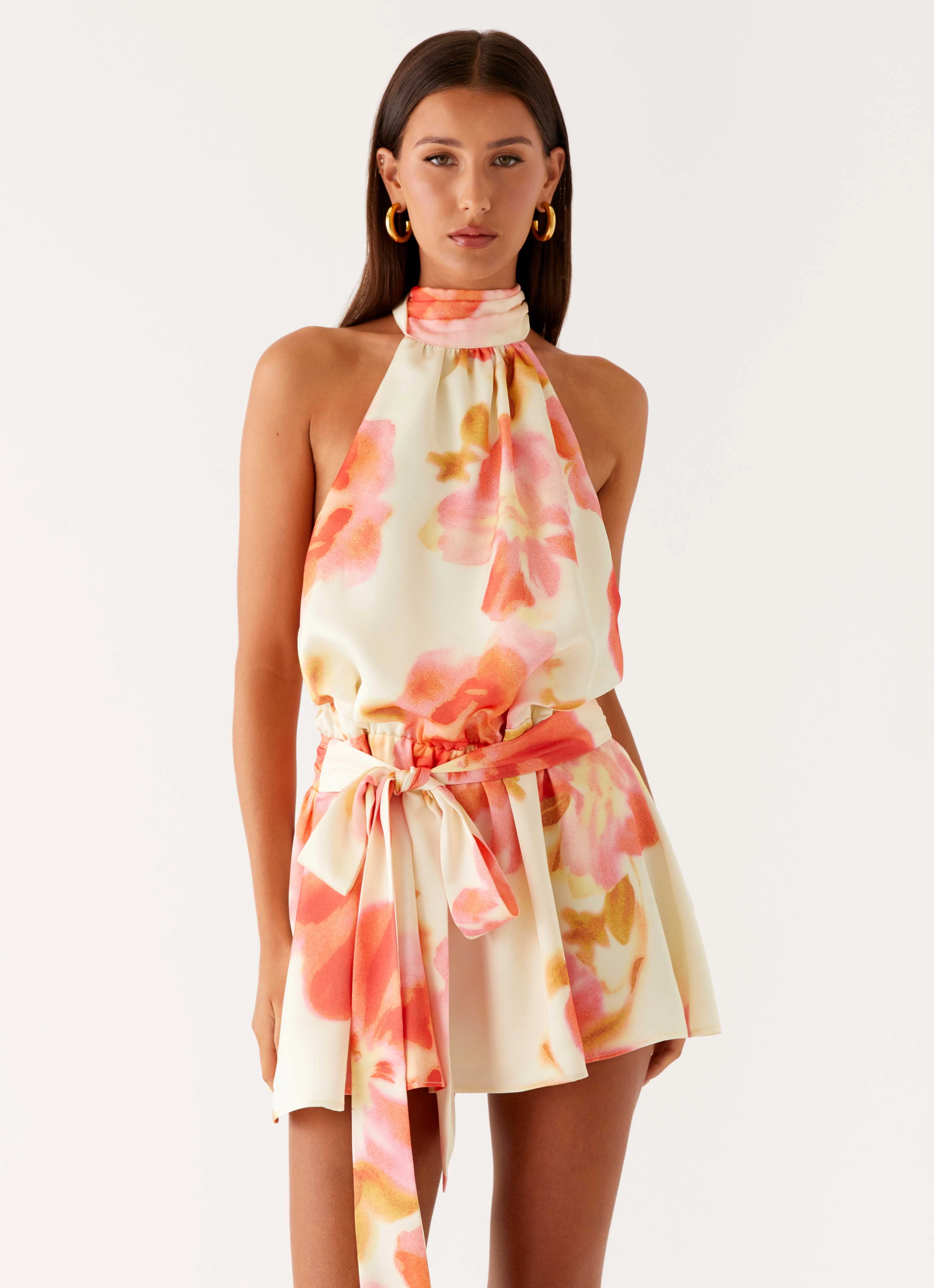 Clean Stitch Diablo Backless Mini Dress - Mimosa Blossom