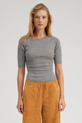AntiPillingTreatment Thunder Cashmere Mid Sleeve Crewneck