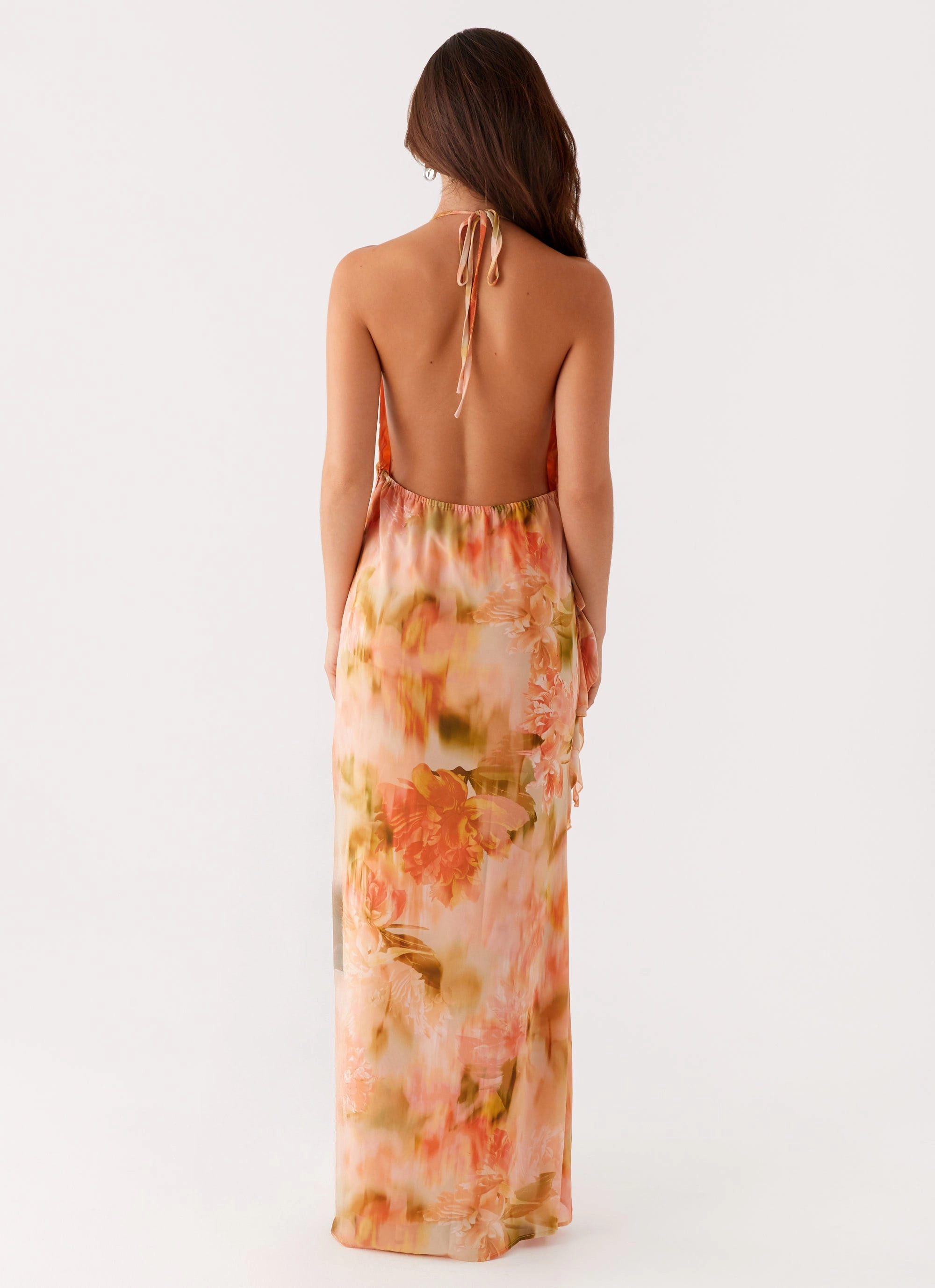 Chic Rhythm Luxe Look Diedre Rose Strappy Maxi Dress - Sunset Floral