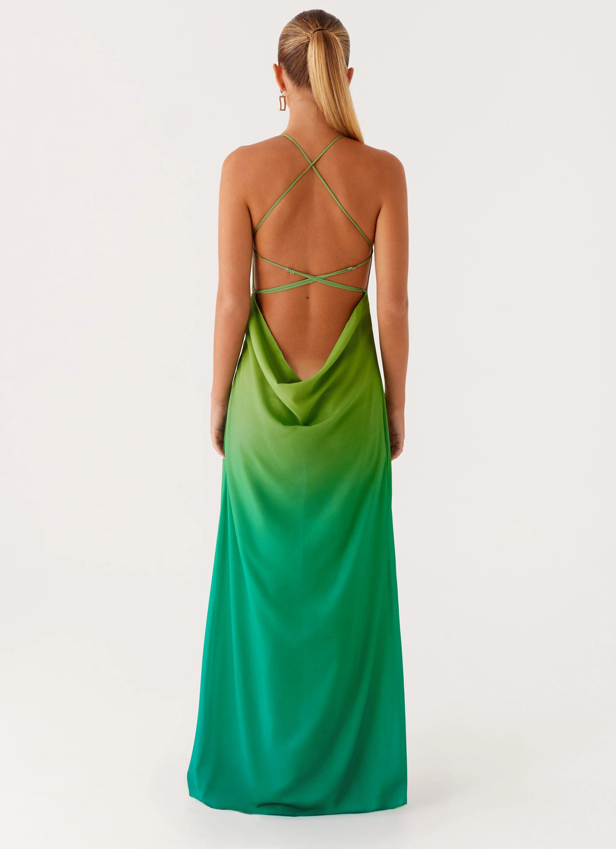 Opposites Attract Maxi Dress - Green Ombre Pose Glow