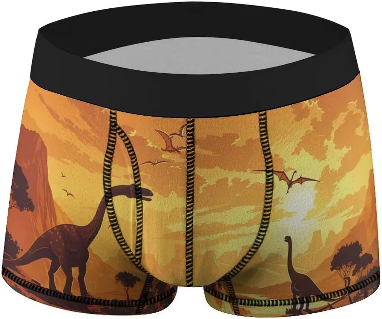 Dinosaur Mens Boxer Brief Funny Underwear Trunks Breathable Soft Printed Shorts