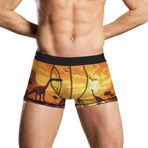 Dinosaur Mens Boxer Brief Funny Underwear Trunks Breathable Soft Printed Shorts