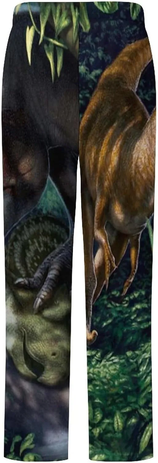 Dinosaur Women's Flannel Pajama Pants Fleece Lounge Sleep Bottoms PJ