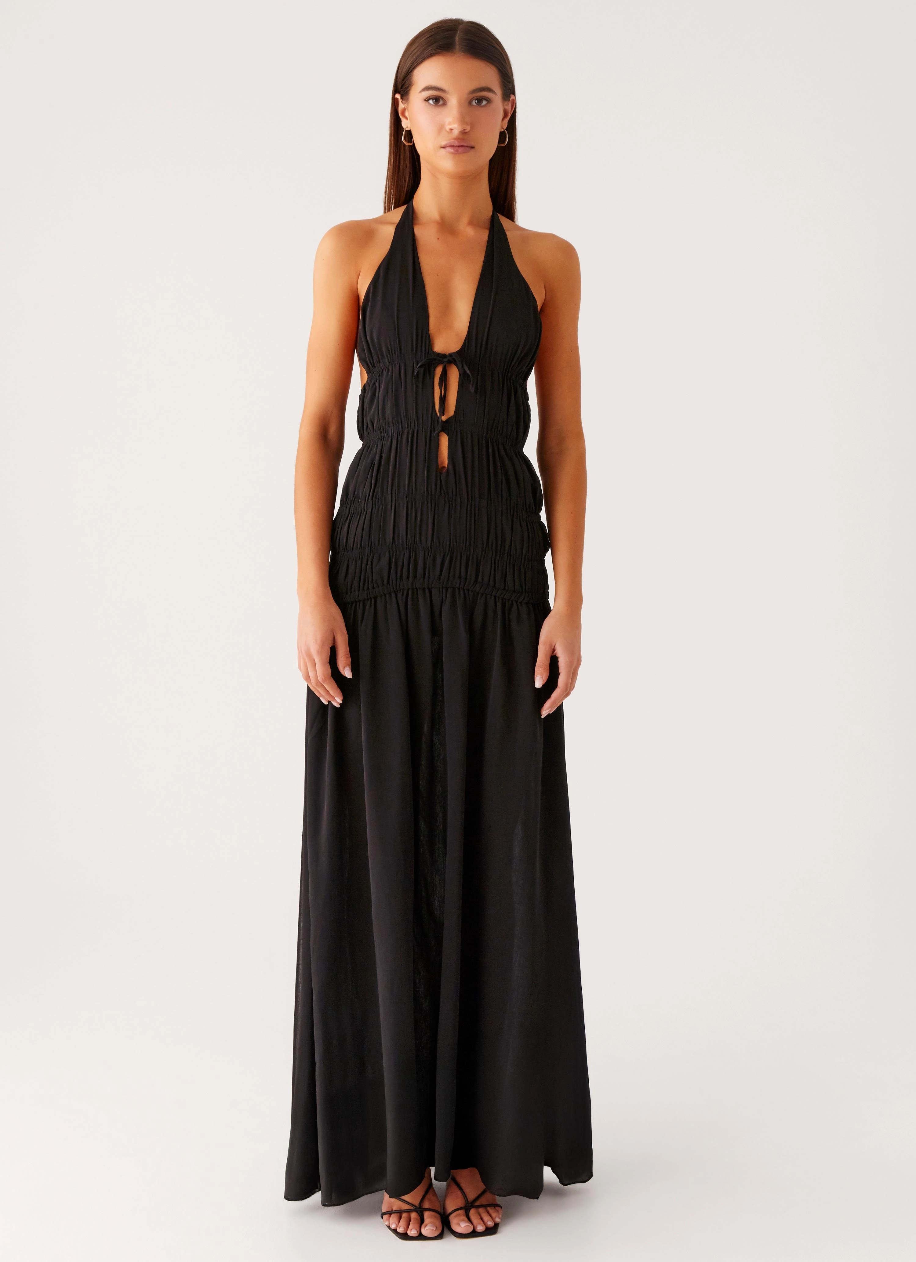 Dione Halter Maxi Dress - Black Chic Fit Wear