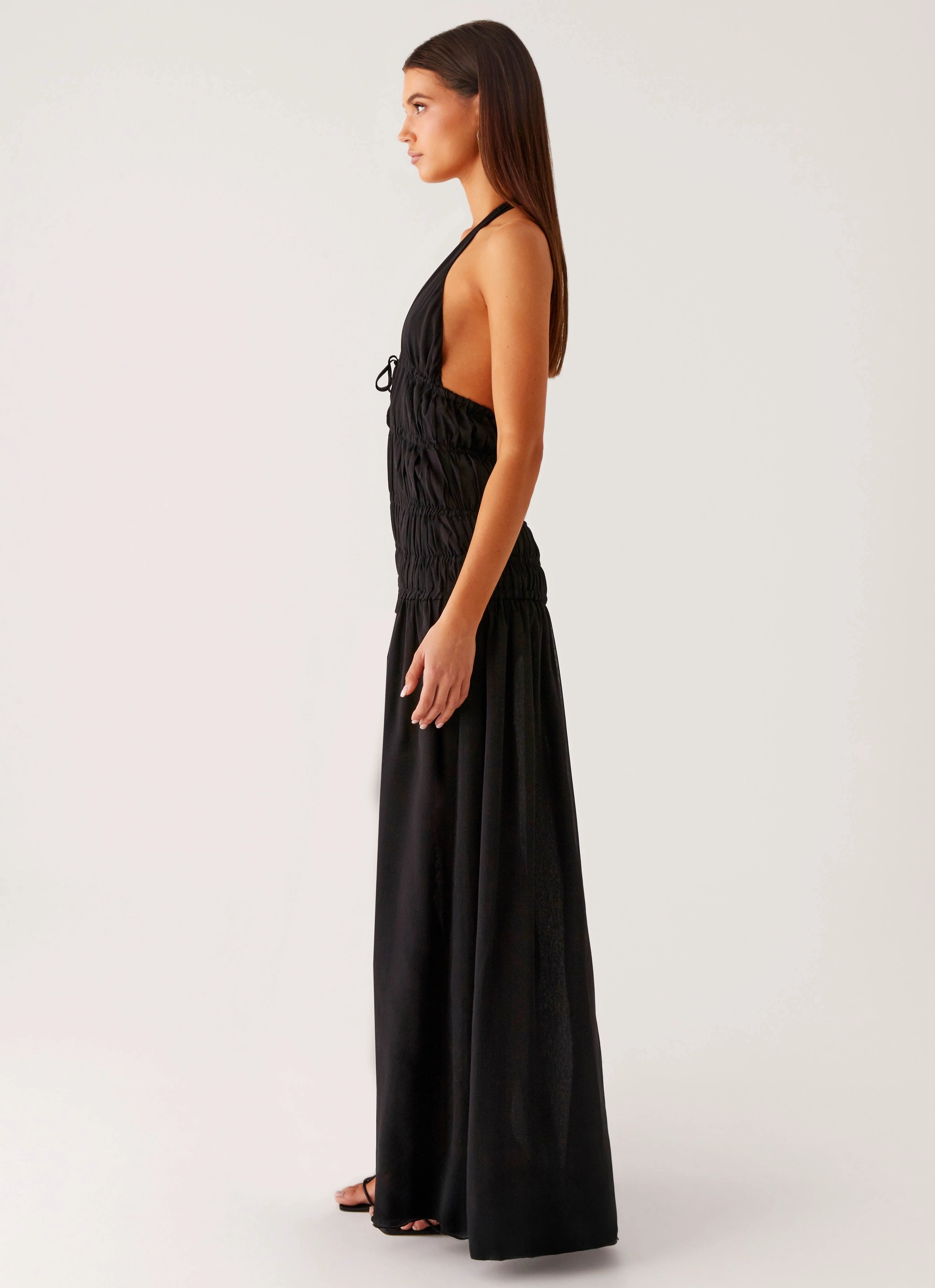 Effortless Mood Dione Halter Maxi Dress - Black