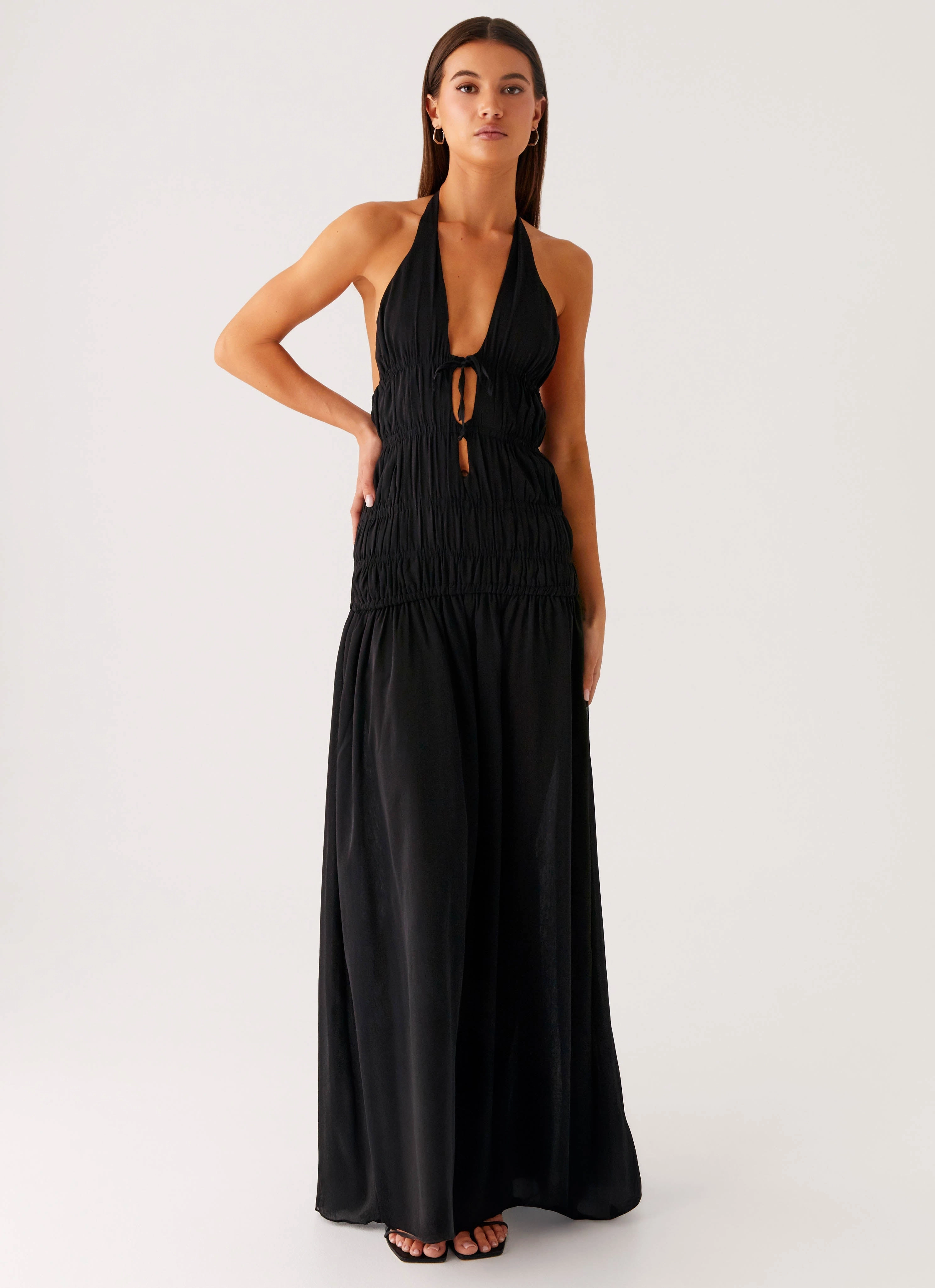 Anytime Wear Dione Halter Maxi Dress - Black