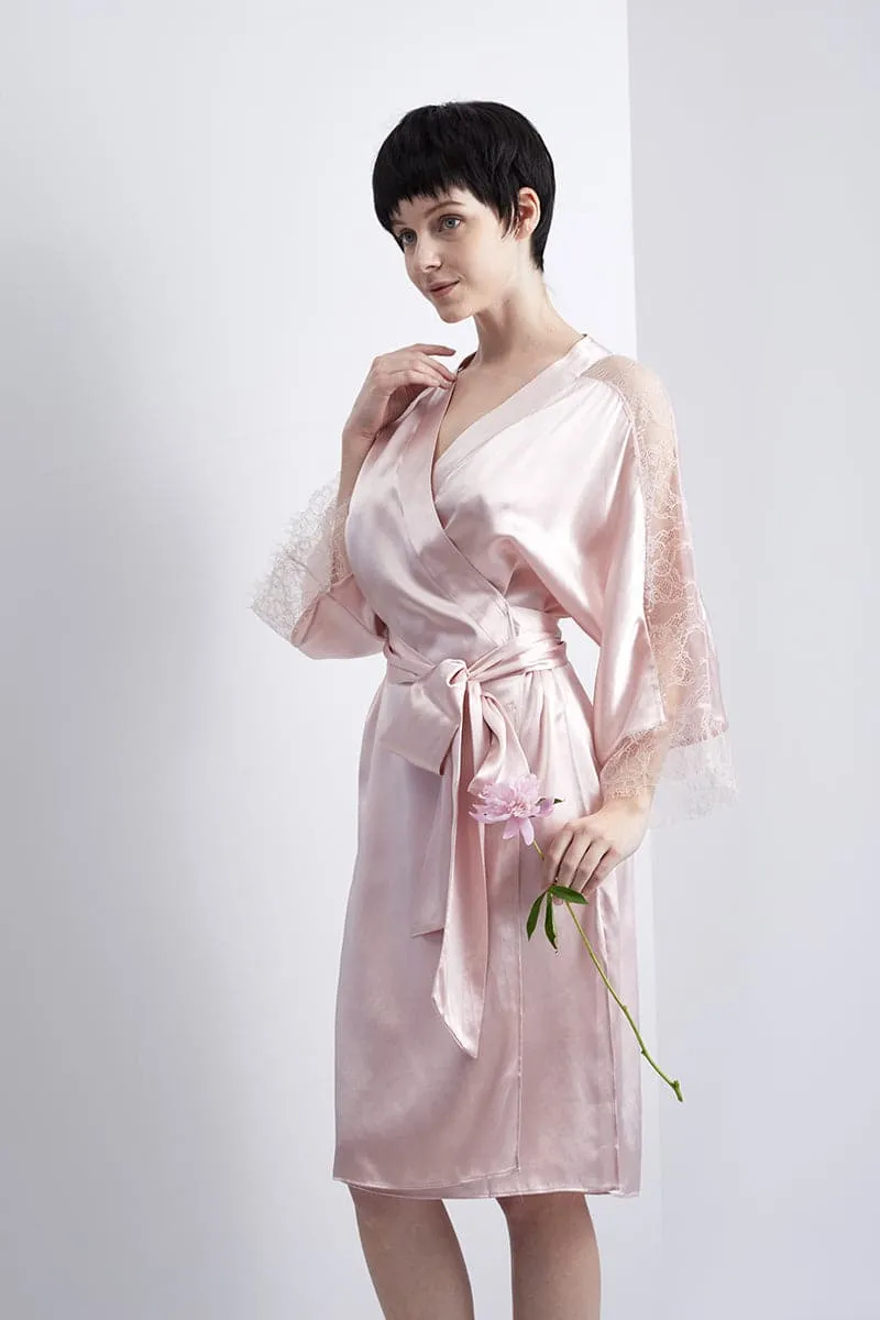 DISANGNI Ladies Luxury Silk Pajamas 100% Mulberry Silk Real Silk Robe Kimono