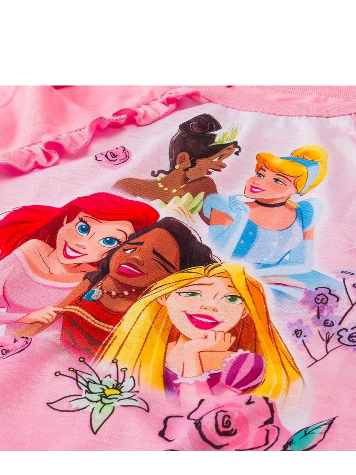 Disney Princesses Girls' Pajama, 3 Piece Sleepwear Set