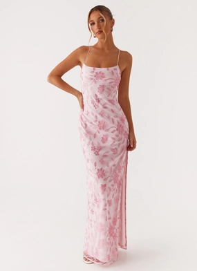 Bright Lights Beaded Maxi Dress - Pink Airy Movement All Layer