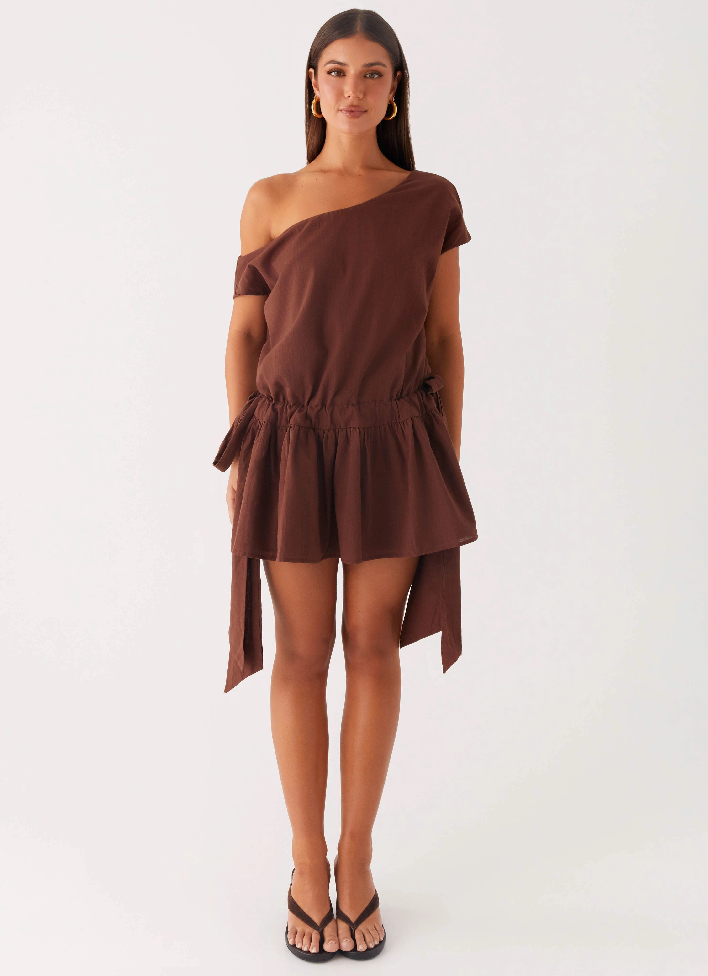 Ettie Mini Dress - Chocolate Hidden Pocket Non-Pilling