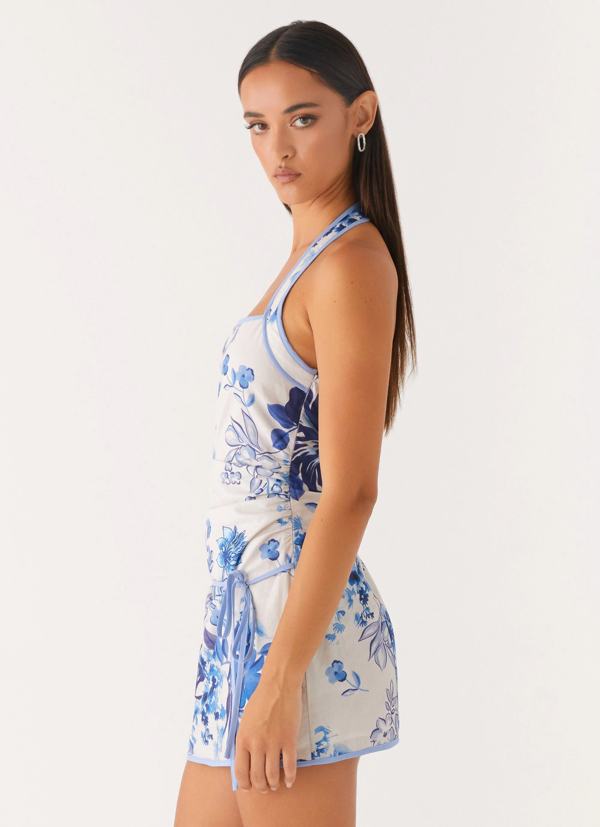 Fit For All Refined Finish Garden Party Mini Dress - Serene Sky Floral