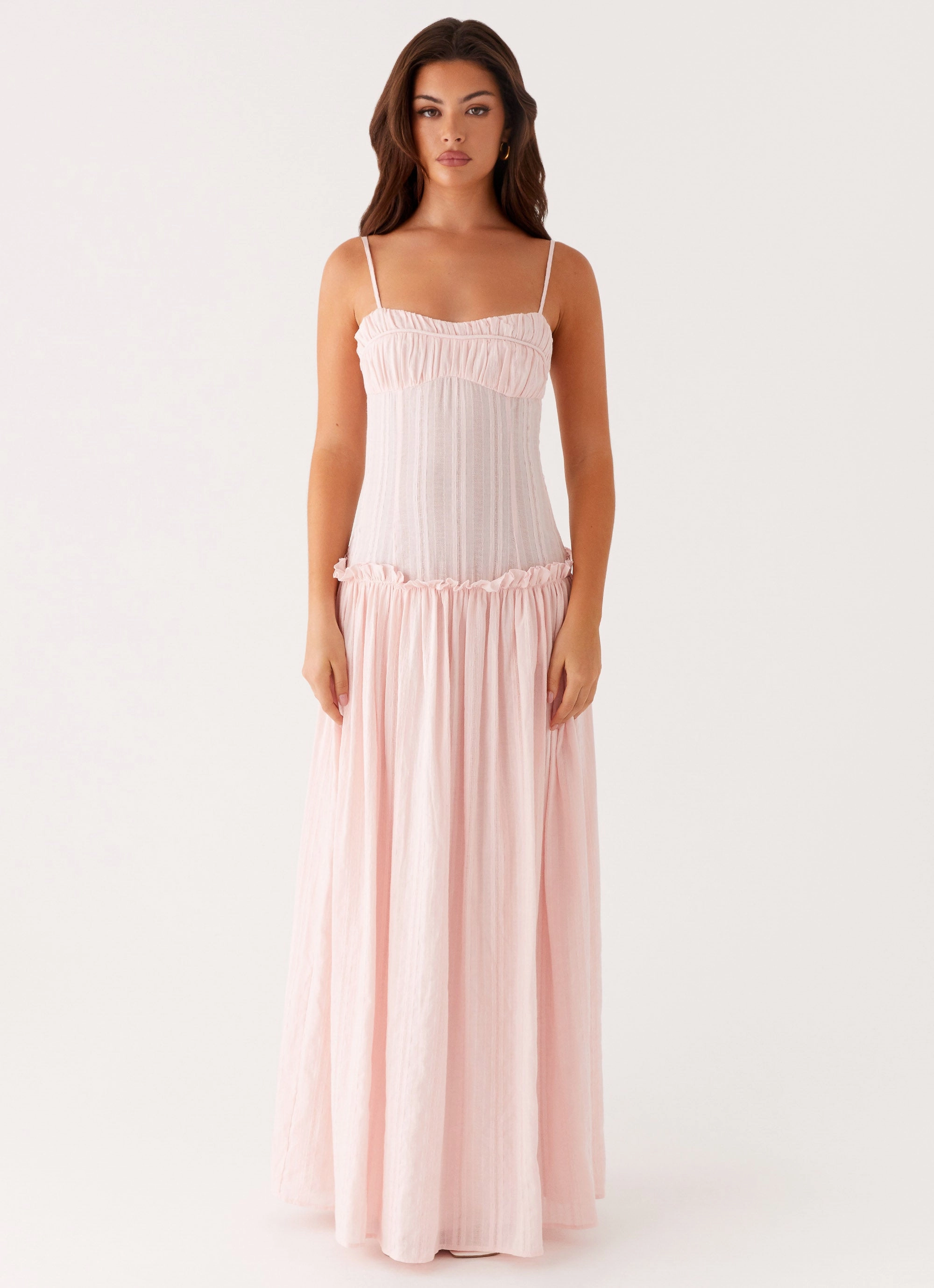Jacinda Drop Waist Maxi Dress - Pink Warm Undertone