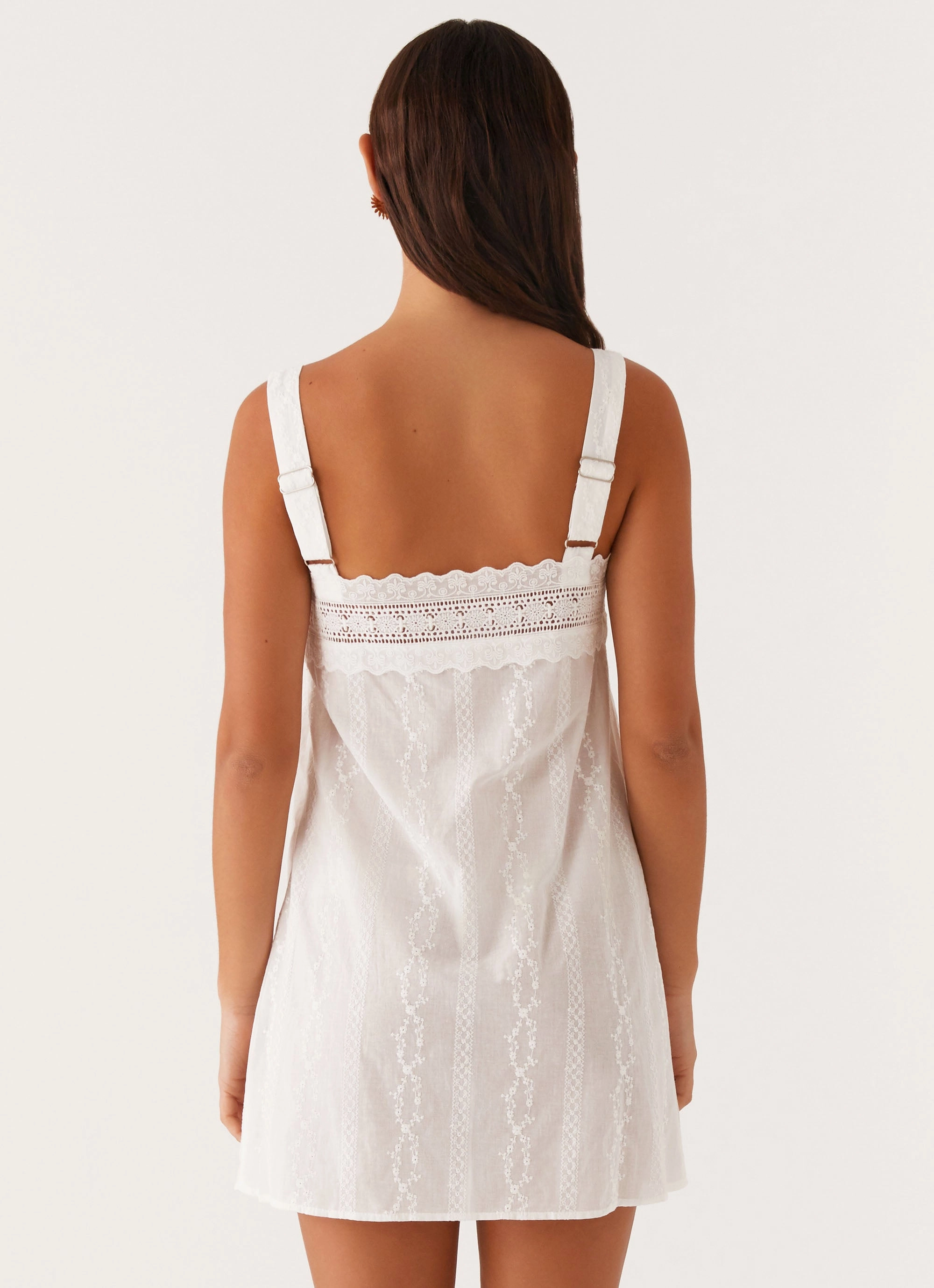 Timeless Layering Calla Broderie Mini Dress - White