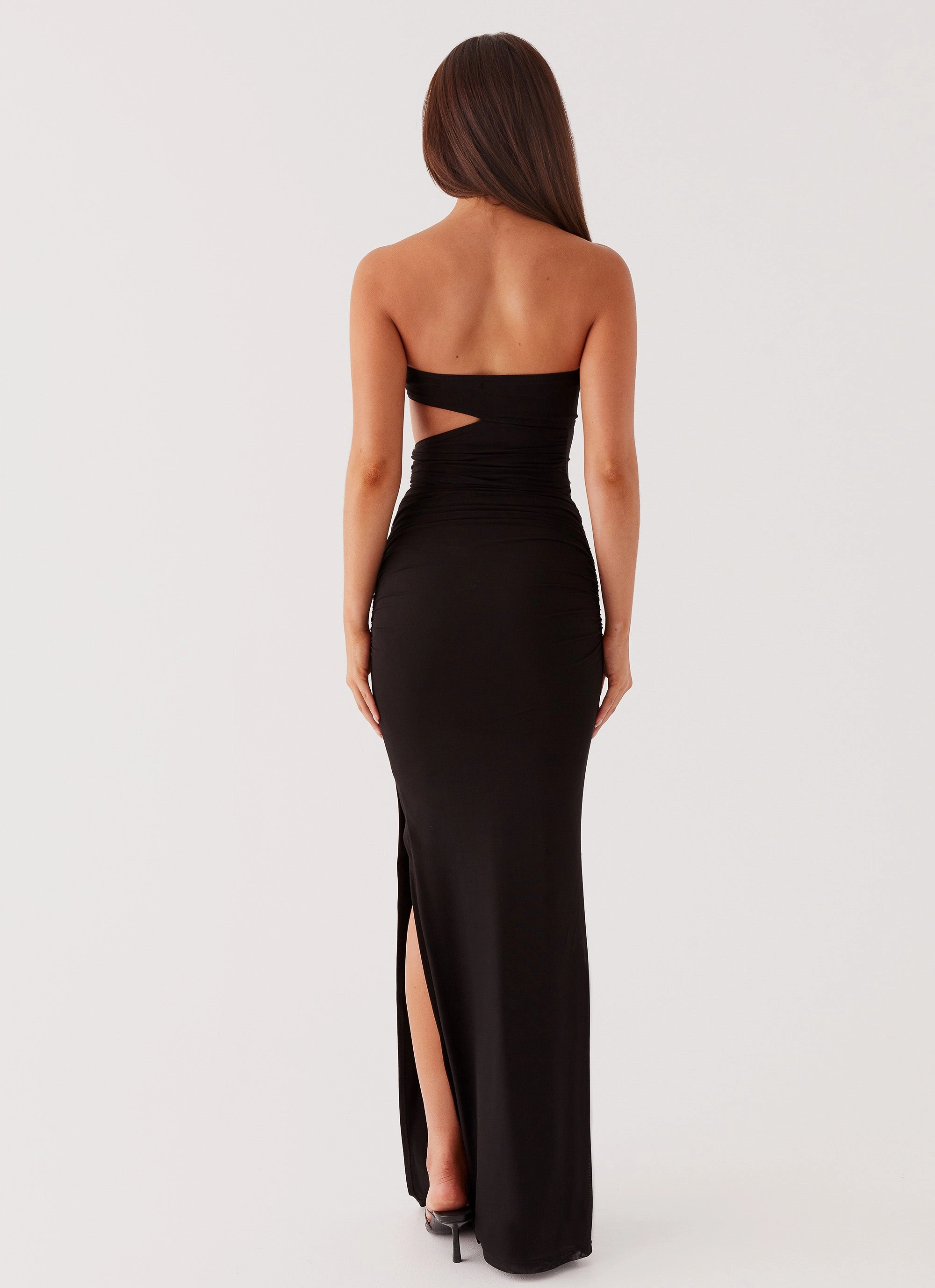 Gentle Aesthetic Essential Style Into Pieces Mesh Maxi Dress - Black