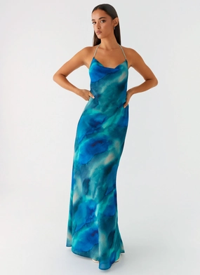Journey Maxi Dress - Blue Tie Dye Relaxed and Elegant