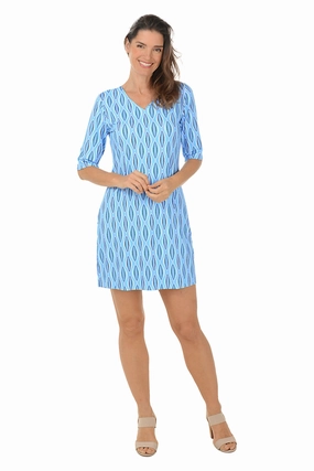 Elegant holiday wear Dot Your Eyes V-Neck UPF50  Dress