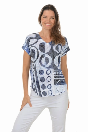 Midweight Texture Dottie Crushed Short Sleeve Knit Top