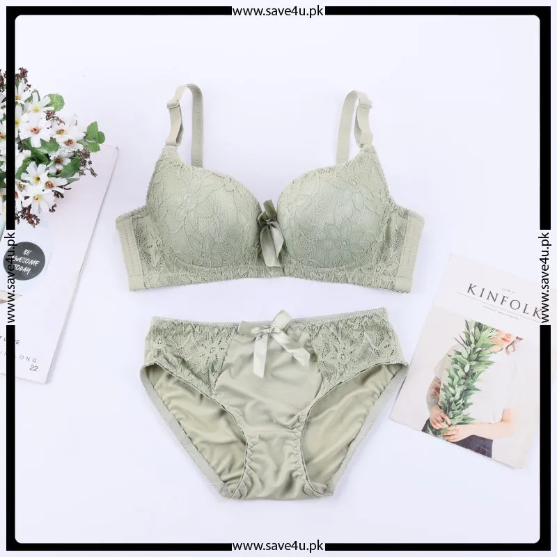 Double Padded Push up Floral Design Bra Set