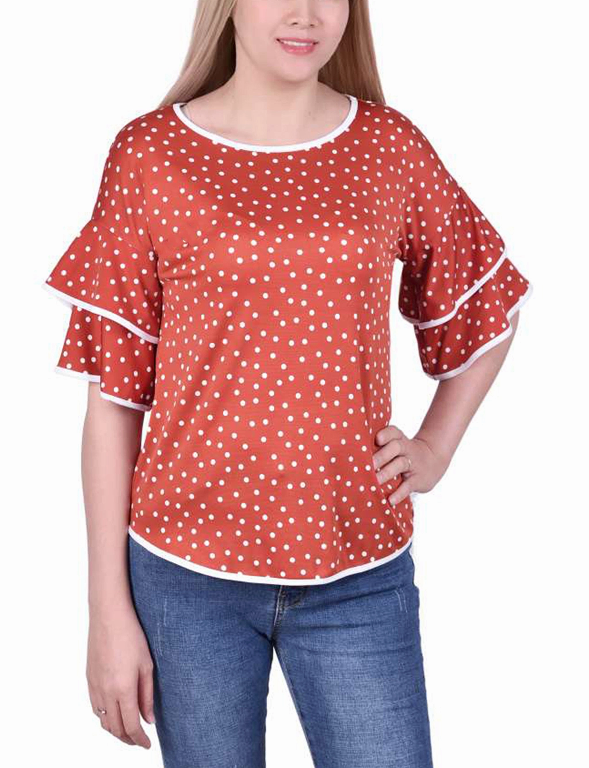 Contrast Stitch Detailing Double Layer Elbow Sleeve Top