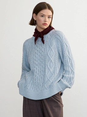Contrast Stitch DEIDRE CABLE PULLOVER