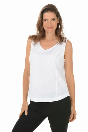 Triple Button Strap Linen-Blend Tank Hidden Zipper Pocket SlipResistant