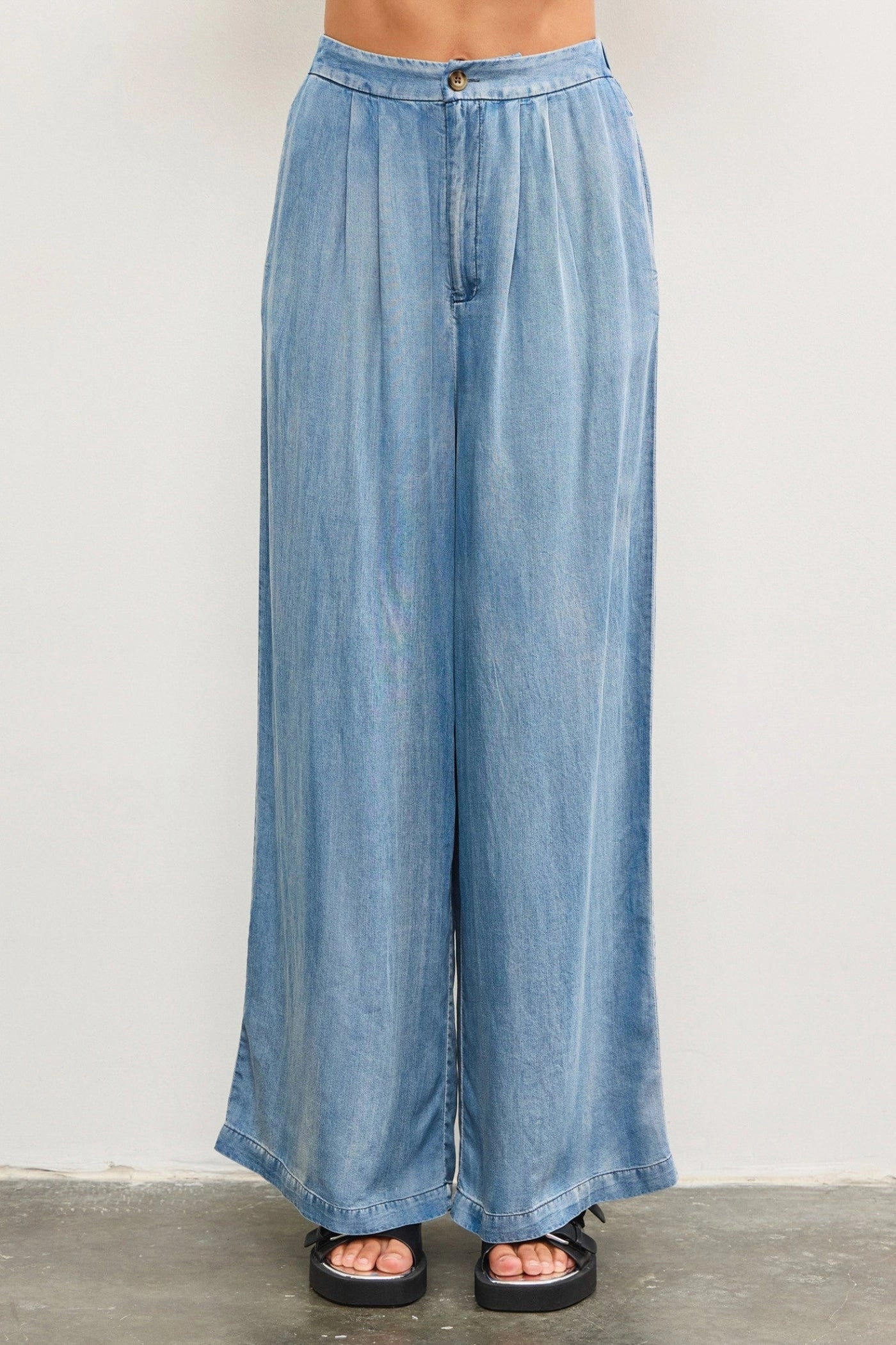MADDIE DENIM WIDE-LEG PANTS Quick Wear Fit